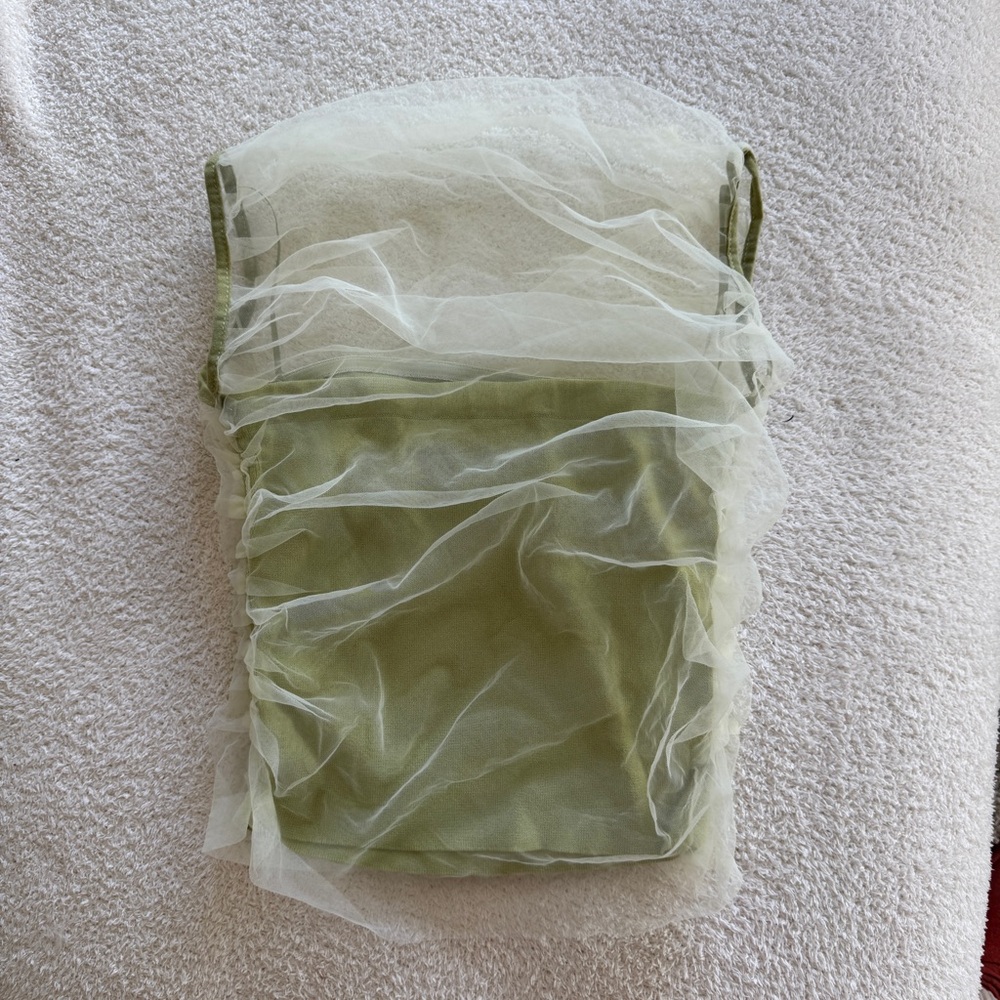 Zara Olive Green Tulle Top